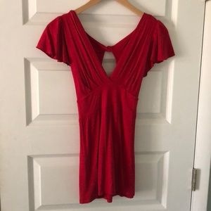 Sultry low-cut blouse, ties in back